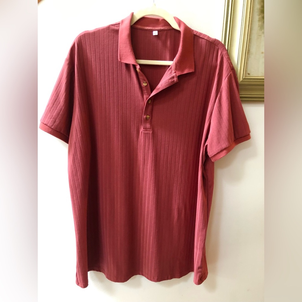 Brick Color Men's Polo Shirts Short & Long Sleeve Casual Slim Fit Workout Shirt